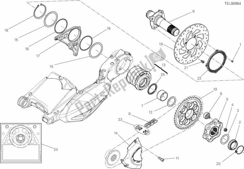 Todas las partes para Buje, Rueda Trasera de Ducati Diavel Carbon FL Thailand 1200 2019
